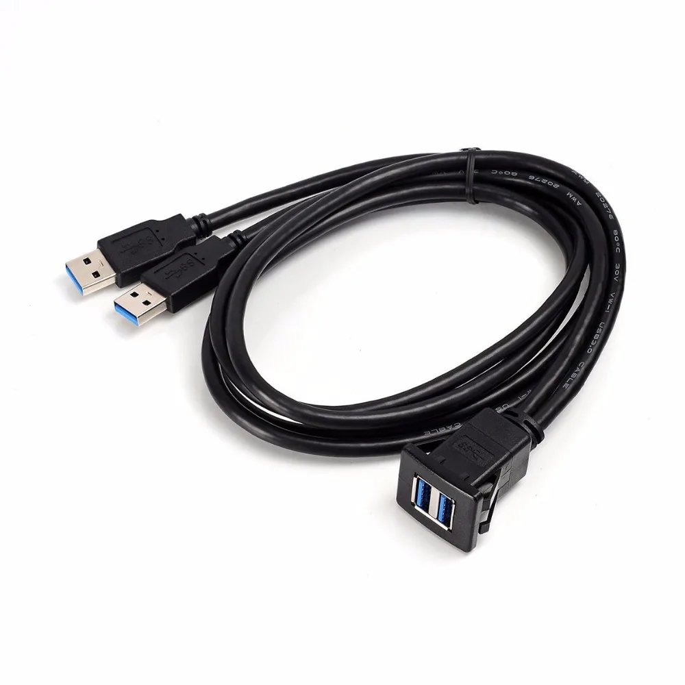 Dual USB 3.0 A male to female extension Panel Snap in cablein Data Cables from Consumer