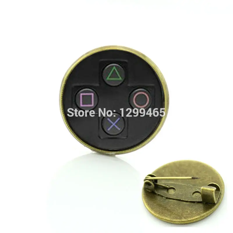 

Men and women hipster accessories badge video game controller pins retro ethnic style game controller brooches C 1113