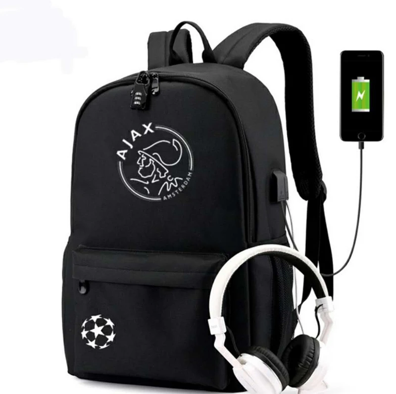 USB Противоугонный ноутбук рюкзак DJ для Для мужчин AJAX школьные холст