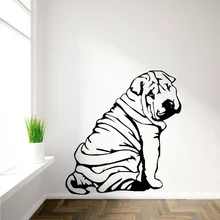 SHAR-PEI SHARPEI художественная настенная виниловая наклейка на стену s autocollant decalque canine animal a theme Настенная Наклейка Muraux D429