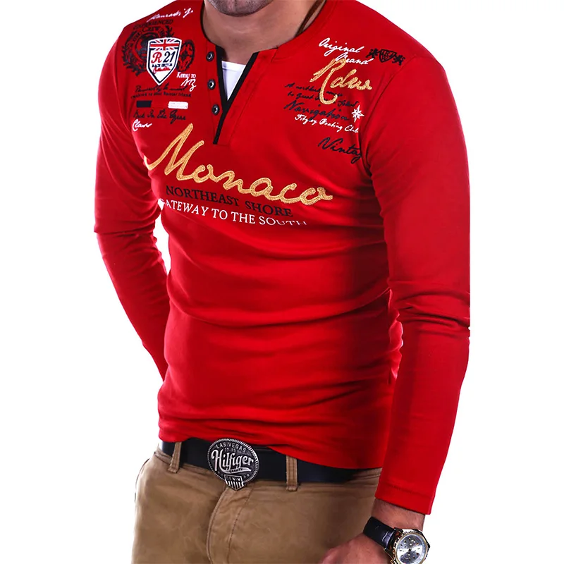 ZOGAA Новое поступление Мужская модная рубашка с длинным рукавом хлопок Повседневная мужская рубашка для фитнеса размер XS-4XL Мужская одежда - Цвет: Красный