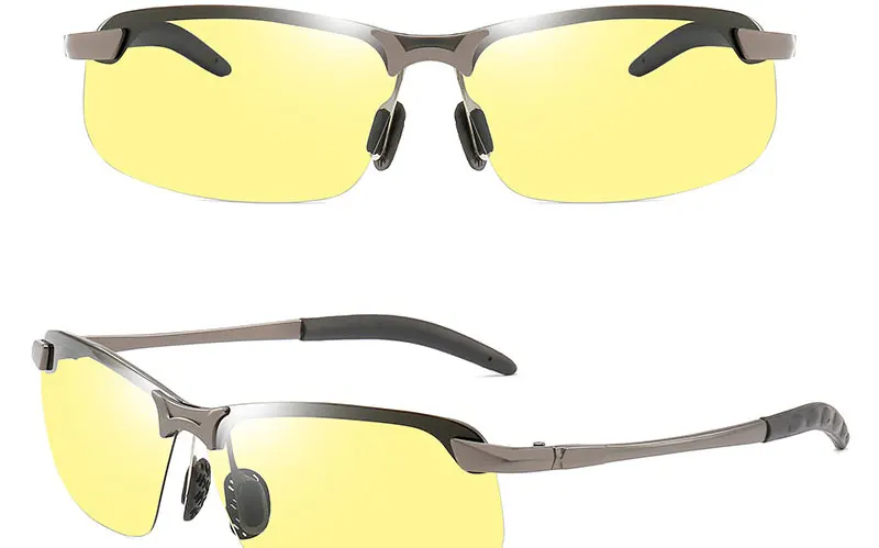 День солнечные очки ночного видения Для мужчин Брендовая Дизайнерская обувь поляризированная накладка на автомобиль водителей Мужской безопасности для вождения, рыбной ловли, UV400 очки