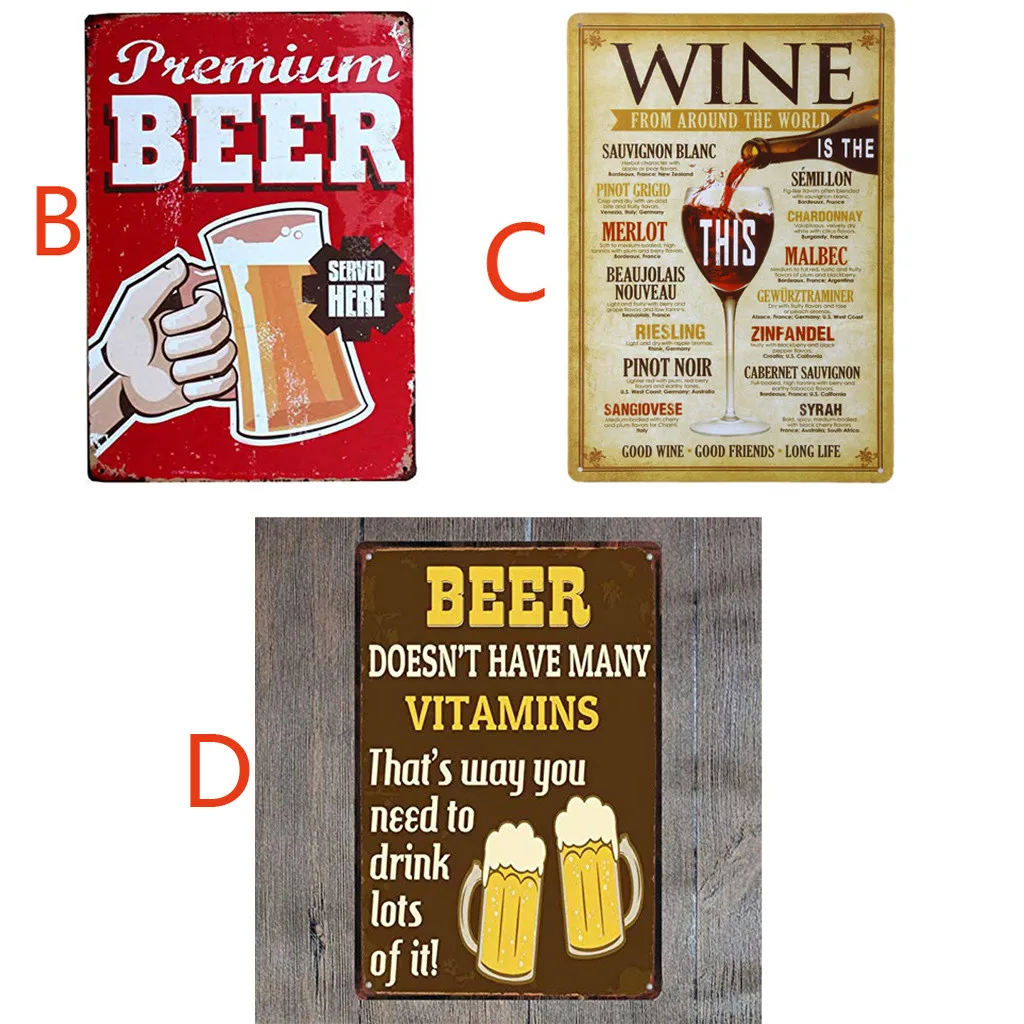 

Vintage Metal Tin Sign Poster Plaque Bar Pub Club Cafe Home Plate Wall Decor Art Message Board Letter Bord Office Decoration