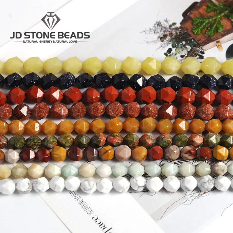 

Miscellaneous stone 6mm~12mm Natural Jade Diamond Cutting Faceted Stone Round Loose Beads can DIY JD Stone beads free shipping