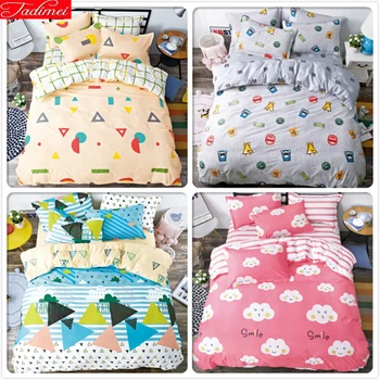 

Boy Girl Child Kids 3/4 pcs Bedding Set 1.5m 1.8m 2m 2.2m Bed Linens Flat Sheet Full King Queen Double Size Duvet Cover Bedlinen
