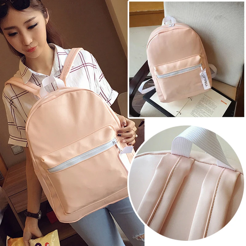 

New 2019 Cute Women Silver Backpack Pink Students Schoolbag Rucksack Glossy Lovely Small Laptop Travel Bags Teenage Girls