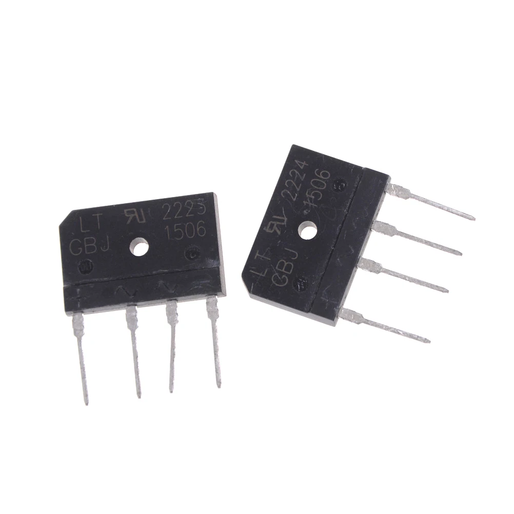 

2pcs/lot New GBJ1506 Full Wave Flat Bridge Rectifier 15A 600V Black Plastic Diode Bridge Rectifier High Quality