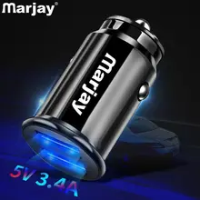 Marjay 3.4A светодиодный двойной Переходник USB для зарядки в машине быстрое автомобильное зарядное устройство для Xiaomi mi9 samsung S9 iPhone x 7 планшет gps