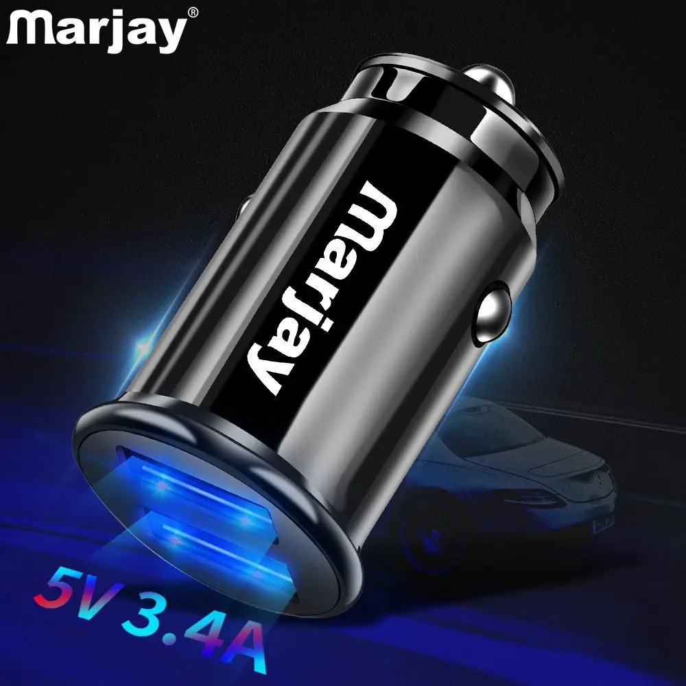 

Marjay 3.4A LED Dual USB Car Charger Adapter Fast Car-charger Car Phone Charger For Xiaomi mi9 Samsung S9 iPhone x 7 Tablet GPS