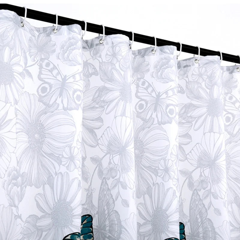 Preise Elegante Schmetterling Wasserdicht Polyester Dusche Vorhang Dicken Waschbar Bad Vorhänge Mehltau Resistent Qualität Bad Vorhang