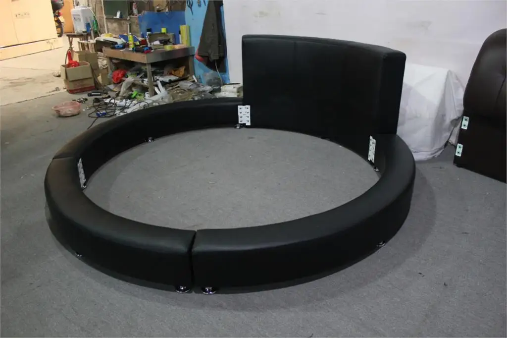 modern design high back genuine leahter top luxury exact large size round bed - Circle Beds Furniture modern design high back genuine leahter top luxury exact large size round bed - Circle Beds Furniture