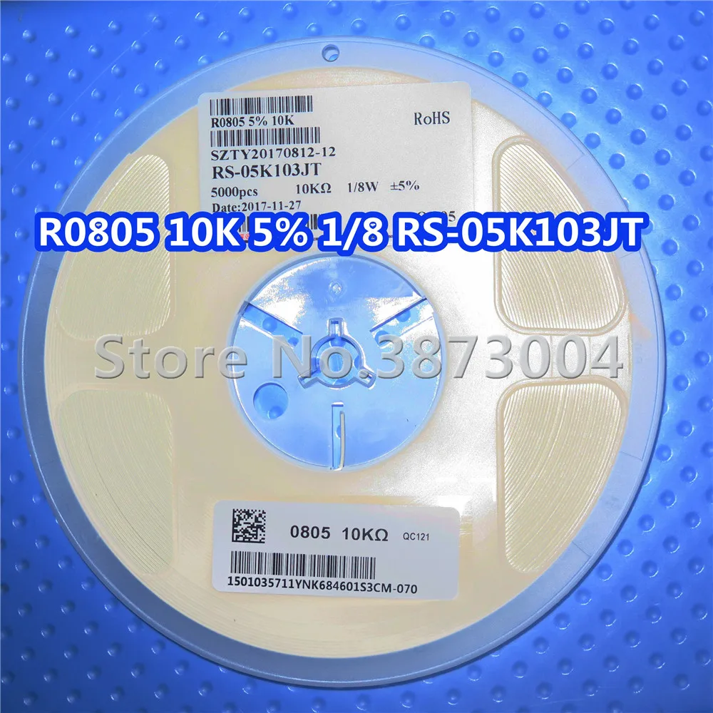 1 Reel R0805 10K 5% 1/8 RS-05K103JT SMD Resistance 5000PCS/Reel | Обустройство дома
