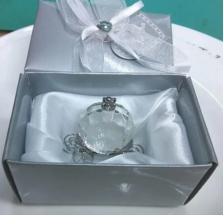 

50pcs/lot crystal pumpkin carriage crystal favors and gifts for wedding bridal showers party decoration supplies