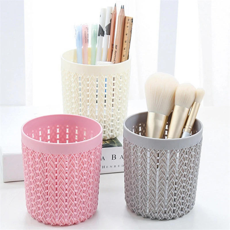 

1 pcs Creative Multi-function Makeup Brushes Storage Box Cylindrical Hollow Household Storage Organizer Makeup Brushes Holder