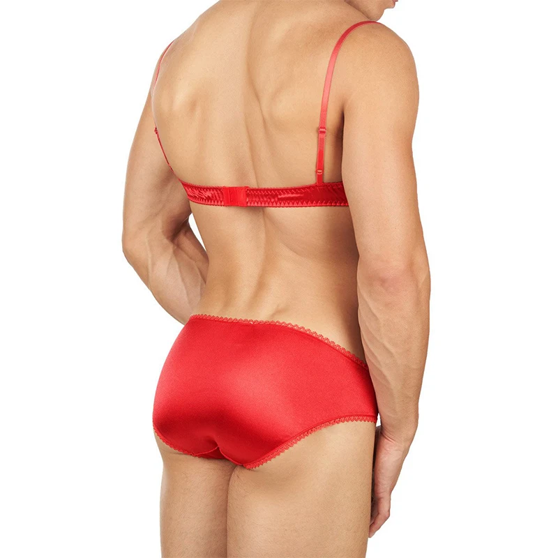 Men's Sexy Underwear Pseudo-nature Bra Sexy Underwear Set Garter Disguise Men's Briefs Jockstrap,mens underwear