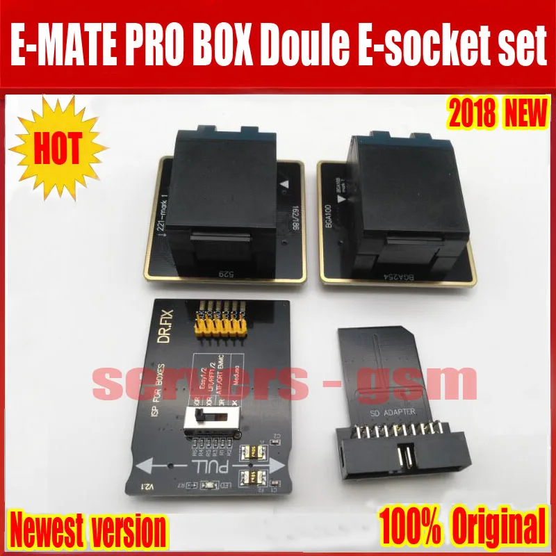 2019New E-MATE коробка памяти на носителе EMMC doule E-розетка Поддержка BGA100 136 168 153 169 162 186 221 529 254 для легкий JTAG плюс UFI коробка Ri
