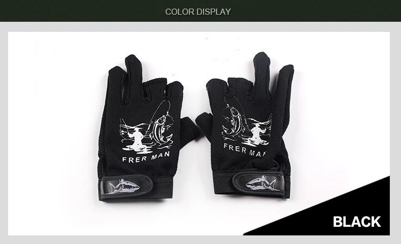 ROSEWOOD спортивные противоскользящие рыболовные перчатки 3 полупальцев дышащие, пот, нежные солнцезащитные перчатки 5 цветов 1 пара/лот