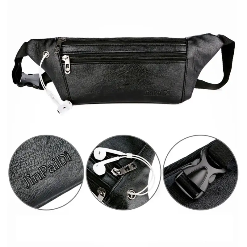 THINKTHENDO الأزياء الرجال الجلود حزمة مراوح حزام بوم الخصر الحقيبة Crossbody الكتف الرياضة البريدي حقيبة الخصر حزم