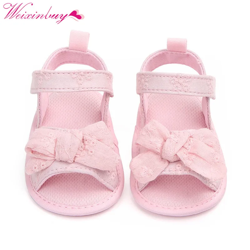 Сандалии для девочек; детская обувь; модные сандалии с бантом для новорожденных девочек; хлопковые сандалии принцессы; обувь для маленьких девочек