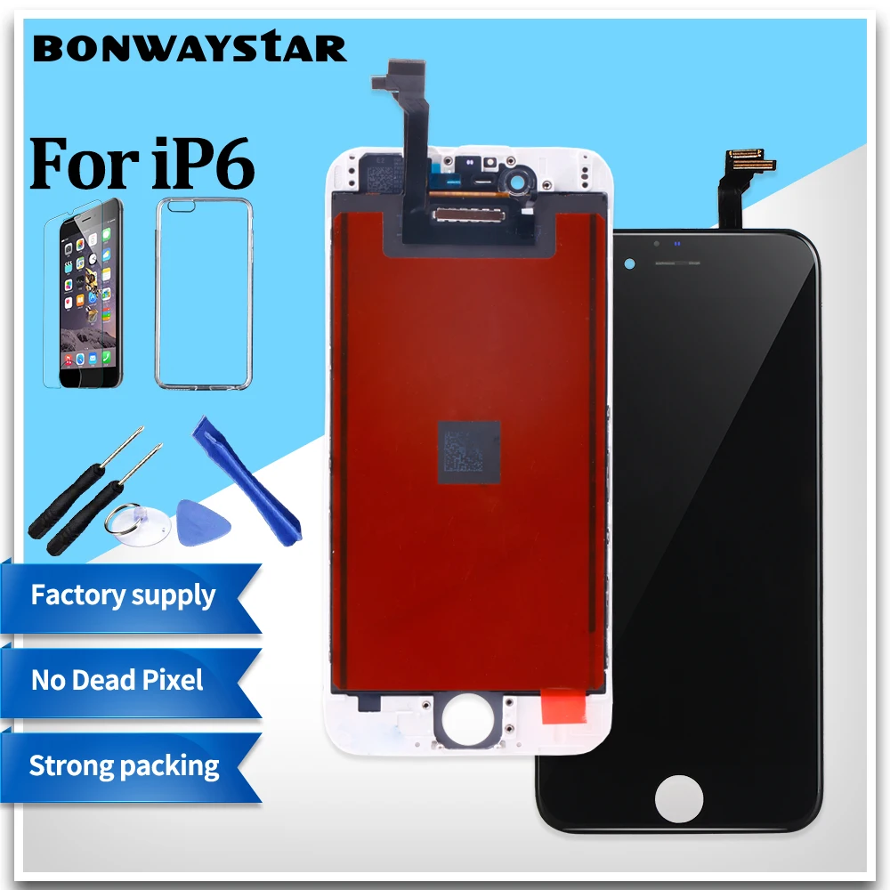 Bonwaystar без битых пикселей LCD Замена для iPhone 6 6s 5 5S сенсорный экран Стекло дисплей
