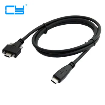 

10Gbps 4FT USB 3.1 Type c USB-c with Dual Screws Locking male to USB Type-c male 10Gbps Data Cable 1.2m Panel Mount Type