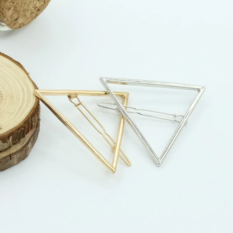 

2019 Trendy Triangle Round Shape Hairpins Metal Moon Barrettes Girl's Fashion Hair Clip Hair Accessories