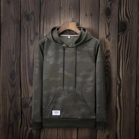 2018 Hot Hoodies Men Sudaderas Hombre Hip Hop Mens Brand Camouflage Hooded Hoodie Cardigan Sweatshirt Slim Fit Men Hoody 4XL