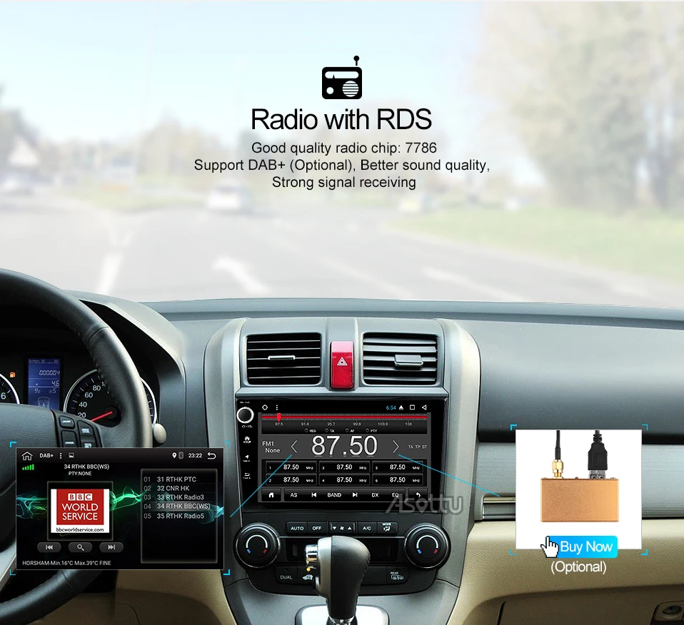 Asottu 2G+ 32G android 8,1 автомобильный dvd gps плеер для Honda CRV 2006-2011 с автомобильным Радио Видео плеером gps навигация автомобиля стерео 2 din