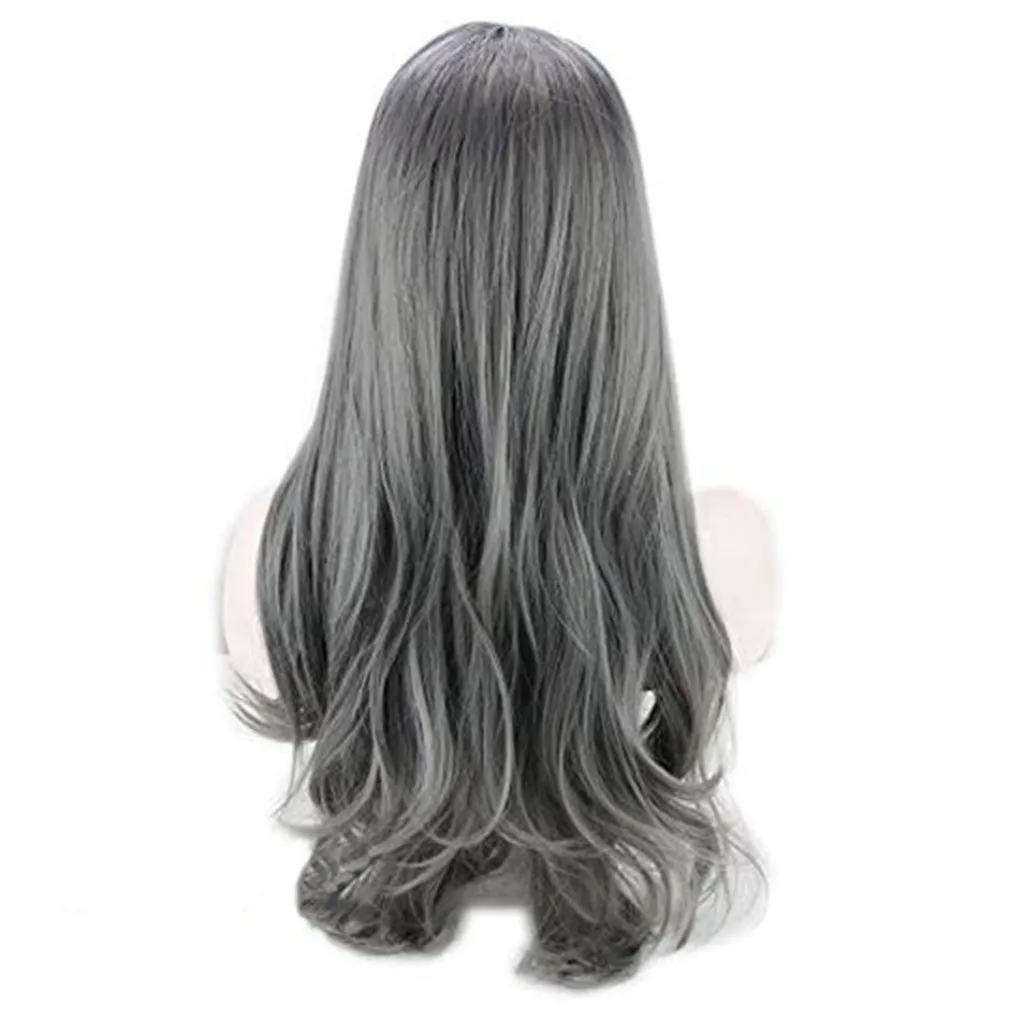 Web Celebrity Women Lady Sexy Gradient Gray Party Wigs Long Curly Hair Mixed Colors Synthetic Wig Peluca Gift Dropshipping Web Celebrity Women Lady Sexy Gradient Gray Party Wigs Long Curly Hair Mixed Colors Synthetic Wig Peluca Gift Dropshipping