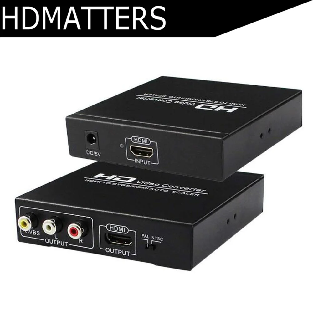 

1080P HDMI to AV converter Scaler HDMI to RCA HDMI Splitter converter 2-in-1 for PS4 Apple TV DVD STB