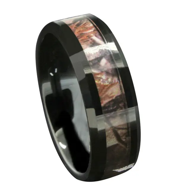 Aliexpress 6mm 8mm Black Tungsten Wedding Bands Men S Red 6mm 8mm Black Tungsten Wedding Bands Men S Red Forest Camouflage Camo Hunting Engagement Rings Size