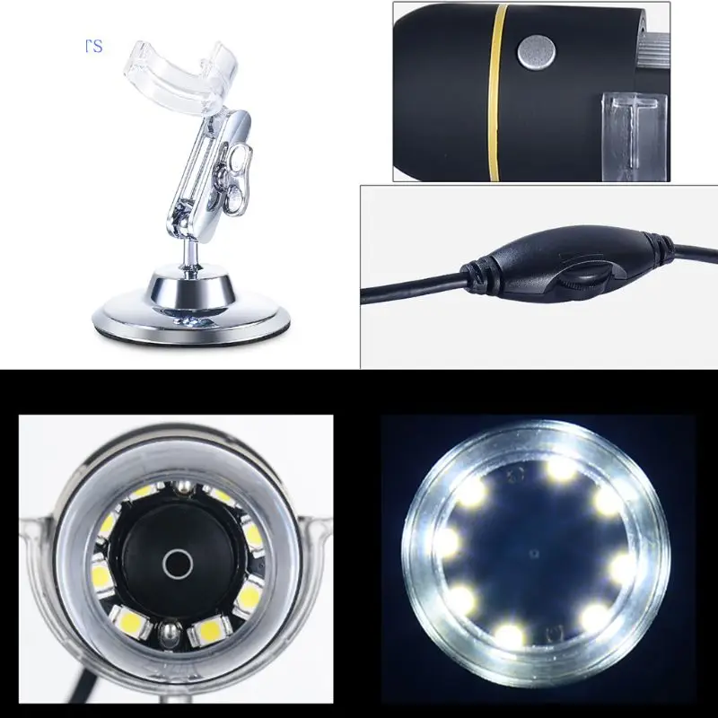 

1000X USB Digital Microscope 2MP HD Camera LED Electronic Endoscope Magnifier
