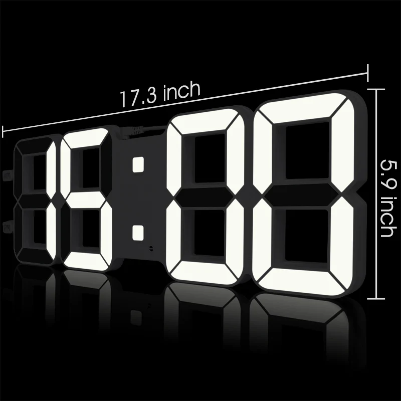 large/small size 3D living room wall clock, Jumbo modern LED, TXL intelligent light sensing led digital watch, low-consumption