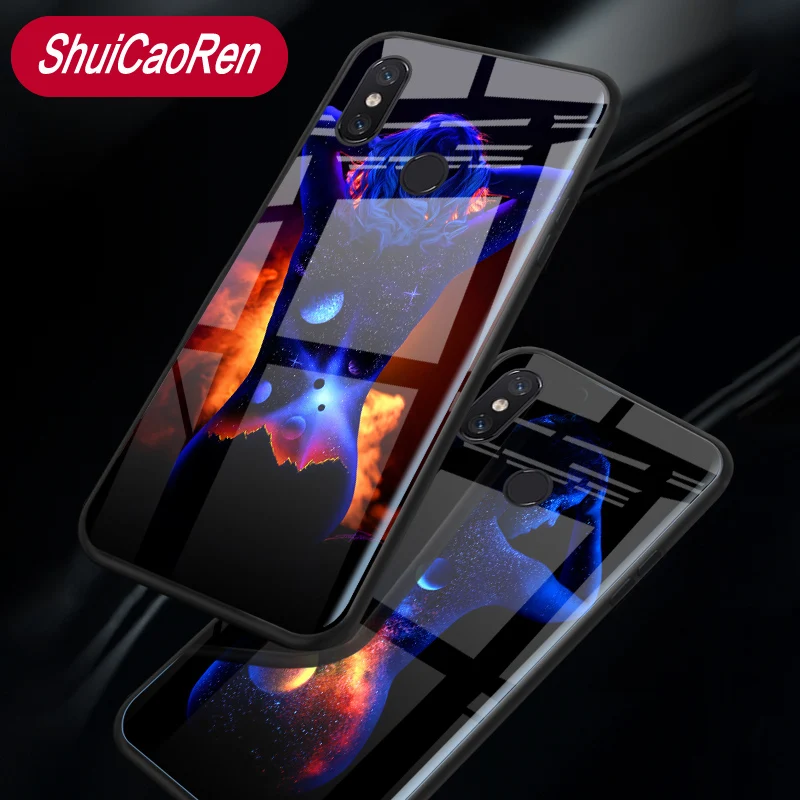 

Luminous Glass Case For Xiaomi Mi 8 SE Mi8 Pro Sexy Girl Glowing Back Cover Case For Xiaomi Mi8 Mi 8 Lite / Mi 8X