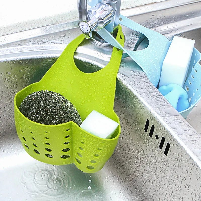 

Kitchen Sponge Basket Sink Drain Holder Bath Storage Bathroom Rack Basket Bag Cloth Toilet Soap Shelf Organizer Tools