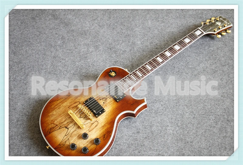 

High Quality Nature Wood Grain Finish Suneye LP Custom Style Electric Guitar With Block Pearl Inlaid Free Shipping