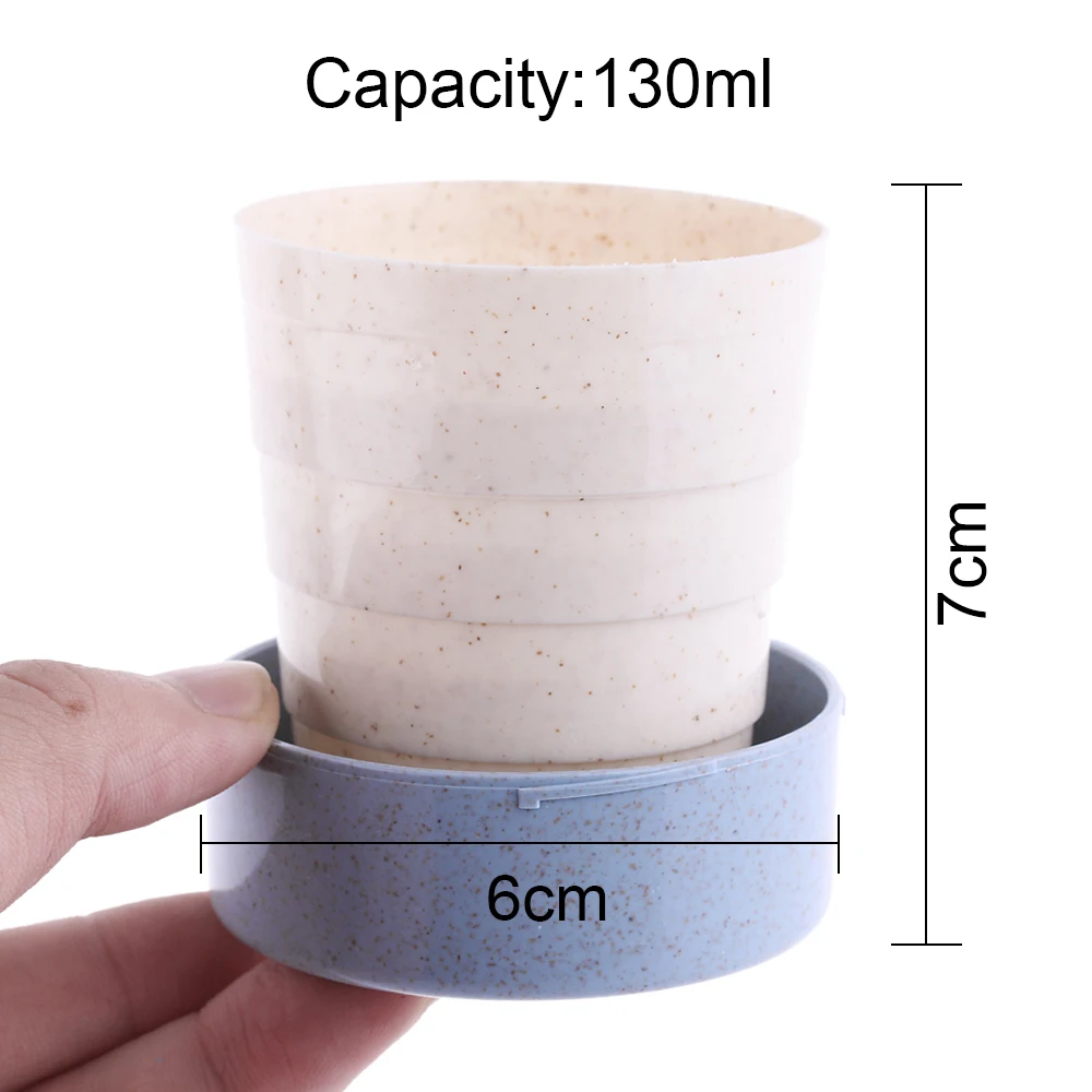 JOUDOO 130 мл Мини Портативная чашка для воды, Пшеничная солома, Пластиковая Складная чашка для воды, не содержит бисфенола, здоровая бутылка для воды для кемпинга, 10