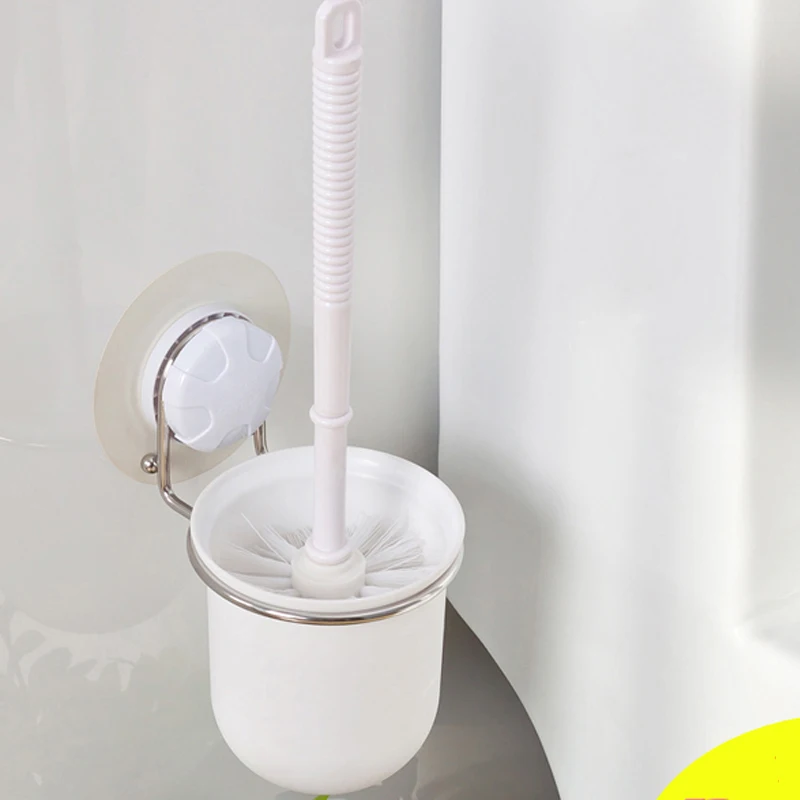 Bathroom Accessories Suction Cup Toilet Brush Holder Plastic Cup with