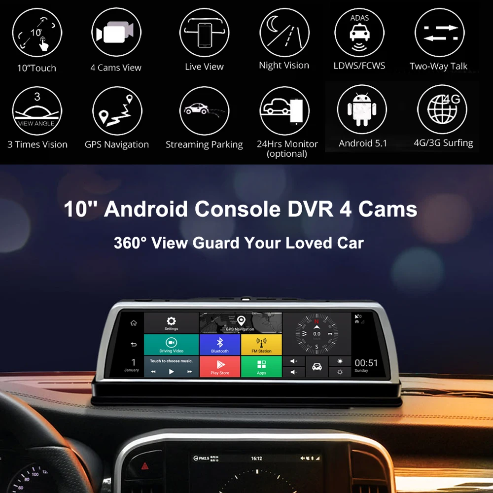 HD Cameras Front Rear Black Box Car Camera Dash Cam 360 Degree Wide Angle  Small Mobile DVR 4G SIM Card Cloud - China Dash Cam, Car DVR