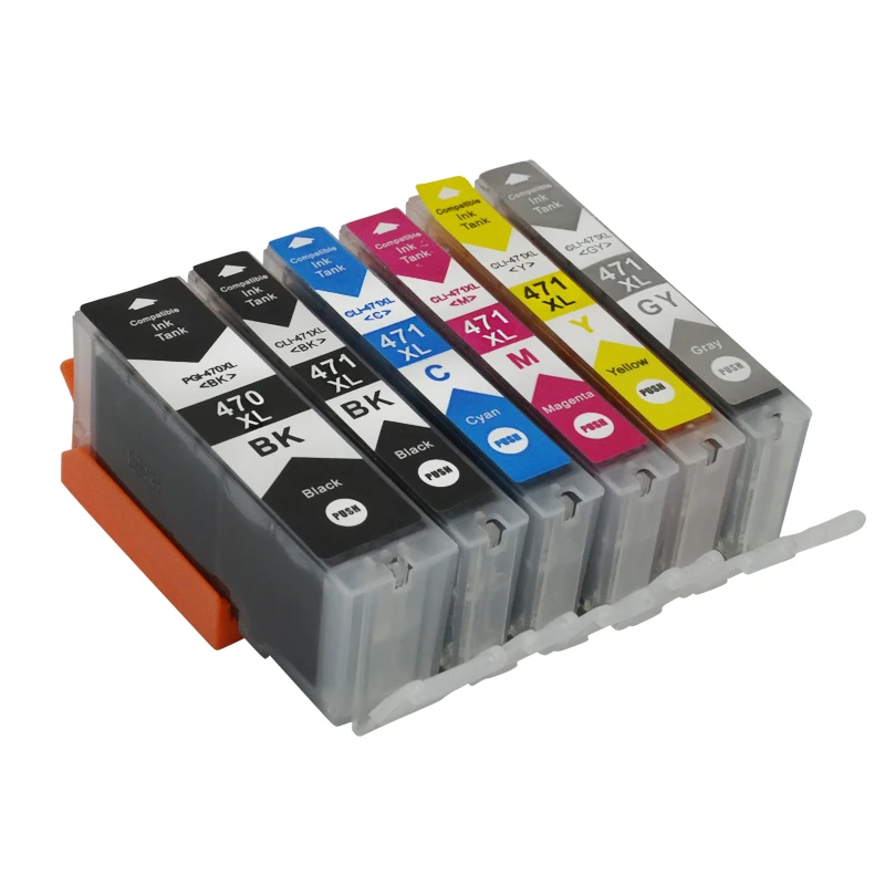 XIJIN 6x Compatible Inkjet Cartridge PGI 470 CLI 471 Compatible For Canon PIXMA MG5740 MG6840