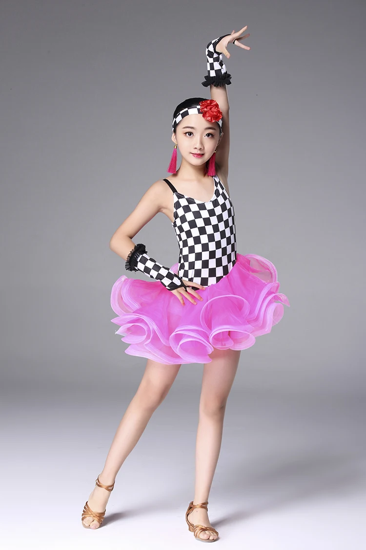 Платье для латинских танцев для девочек, розовое платье без рукавов для латинских танцев для дам, детское бальное платье для самбы румбы, платье для соревнований