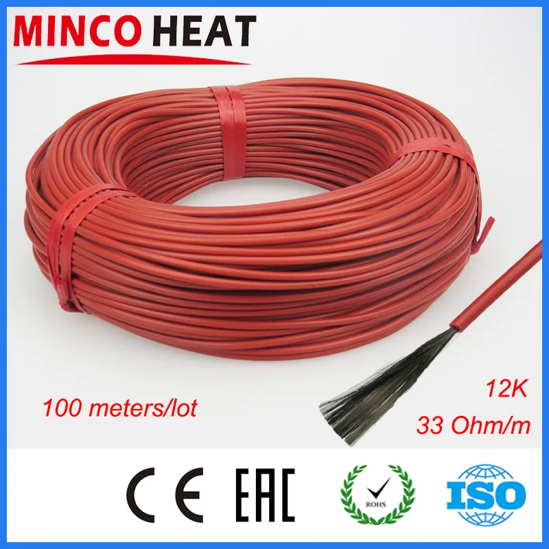 

12K Poultry Farming Underfloor Heating System 100m infrared carbon fiber heating cable