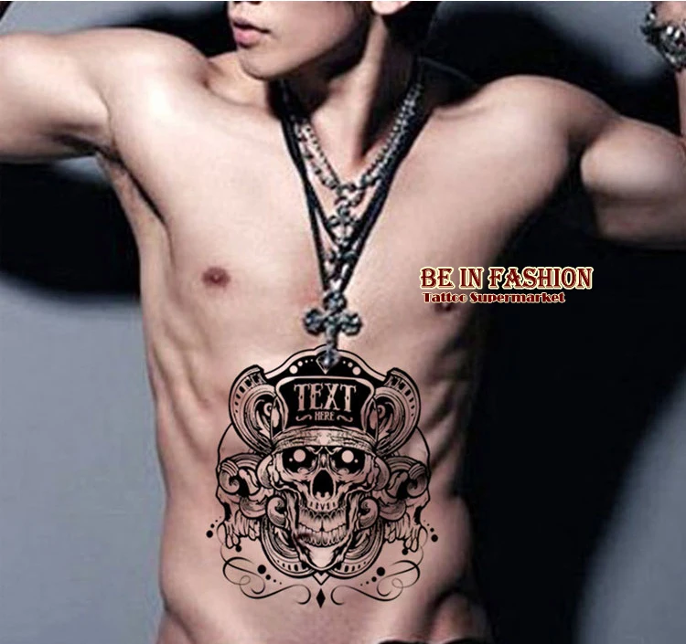 1 piece new large black skull design temporary tattoo sticker arm 1 piece new large black skull design temporary tattoo sticker arm