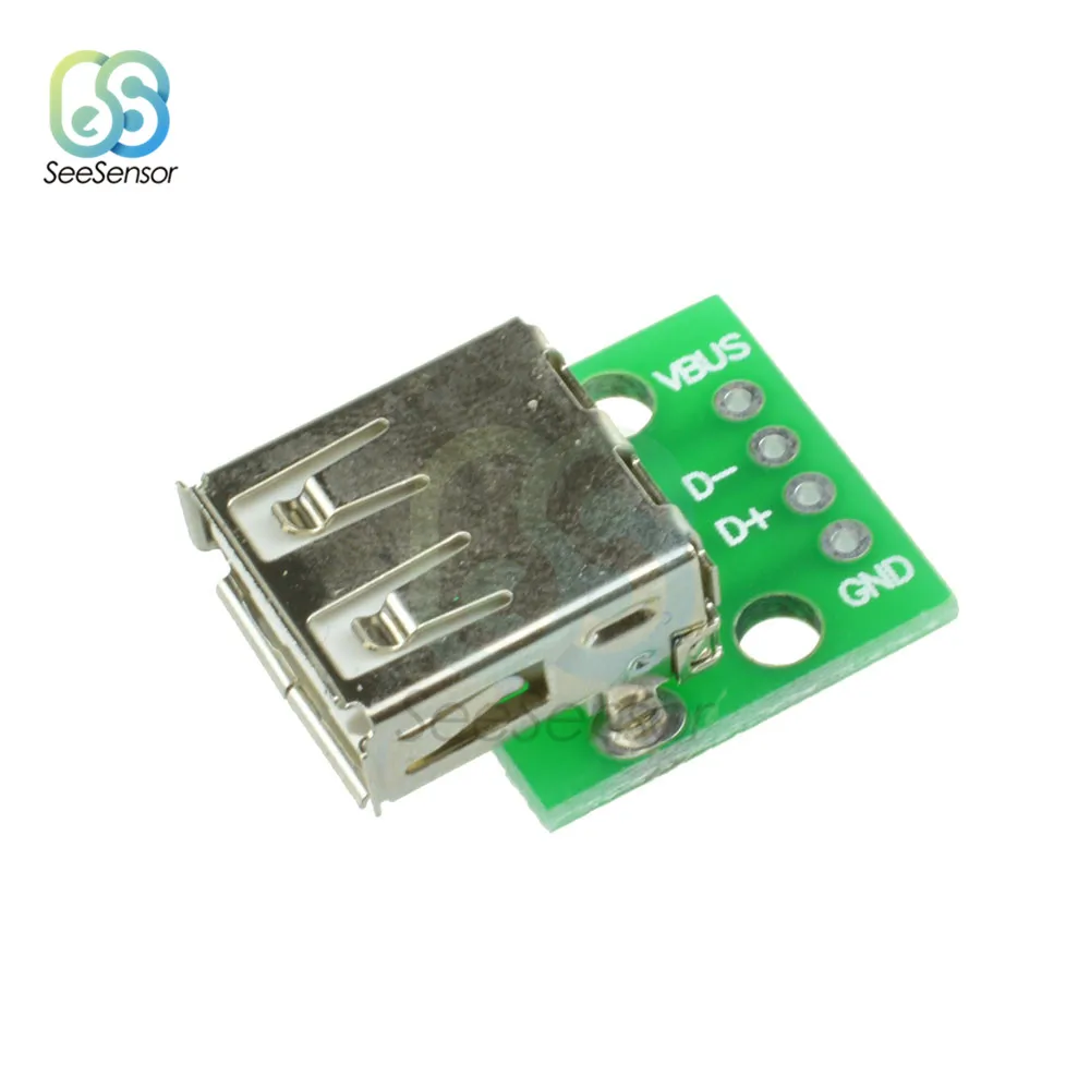 Type A Female USB 5 шт. Мини Micro USB Для DIP адаптер конвертер тип A Женский Мужской USB адаптер 2,54 мм Печатная плата Разъем DIY Электронный - Цвет: Type A Female USB