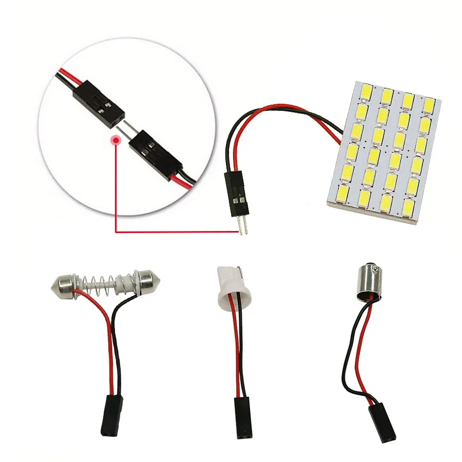 1 комплект T10 24 светодиодный 5730 световая панель SMD доска чистый белый автомобиль авто Интерьер Чтение Купол Карта Интерьер BA9S гирлянда лампа DC12V