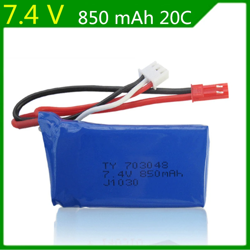 7,4 V 850mAh литиевая батарея 703048 WLtoys V912V262V353B осевая модель самолета батареи