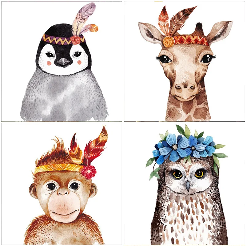 

Penguin Monkey Home Decoration Full Square Diamond Painting Embroidery Home Animal Bird Europe Cross Stitch Hanging Painting