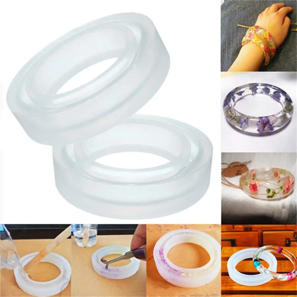 

1pc Clear Round Silicone Mold Casting Resin Bangle Bracelet Mould For Jewelry Making DIY Tool Factory Price Drop Shipping