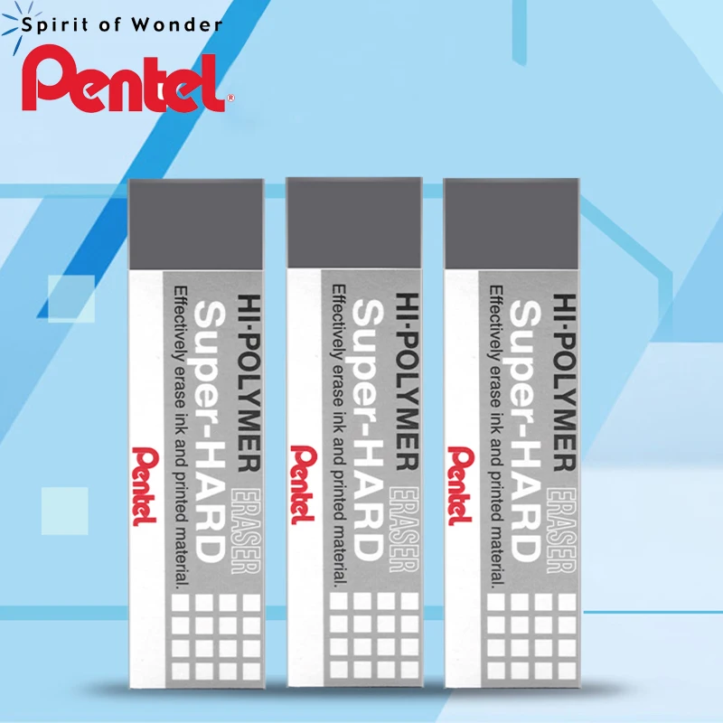 Япония Pentel Супер жесткий ластик для чернил 2 шт./лот Hi-poliymer эффективно стирает чернила и напечатанный материал авторучка ластик