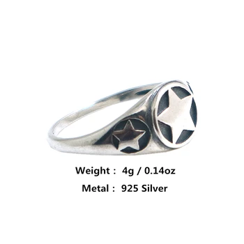 

Unisex S925 Silver Cool Star Biker Ring Newest